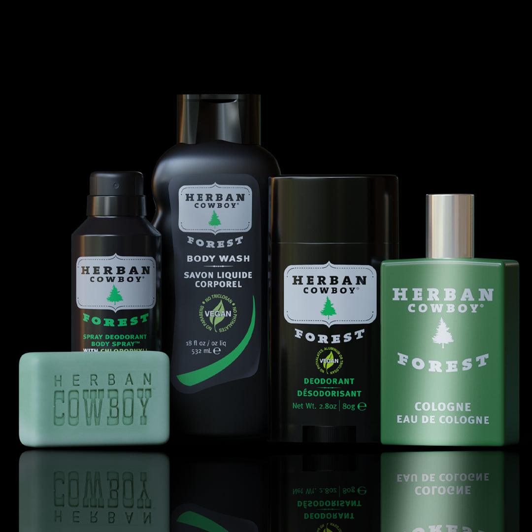 Forest Collection Bundle (Body Wash, Deo Stick, Deo Spray, Cologne, Bar Soap) - Herban Cowboy